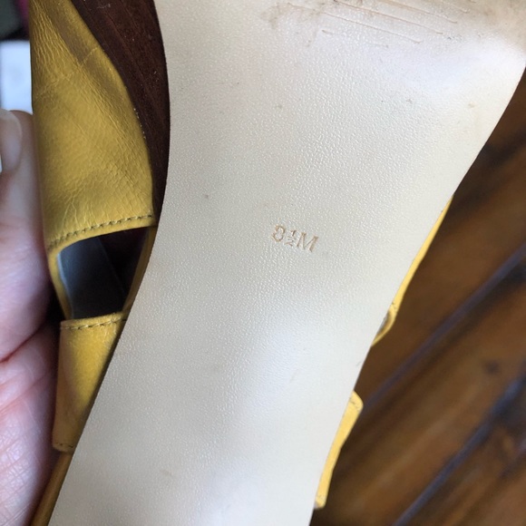 Marc Fisher Yellow Peep Toe Heels Strappy Sandals - Picture 9 of 9